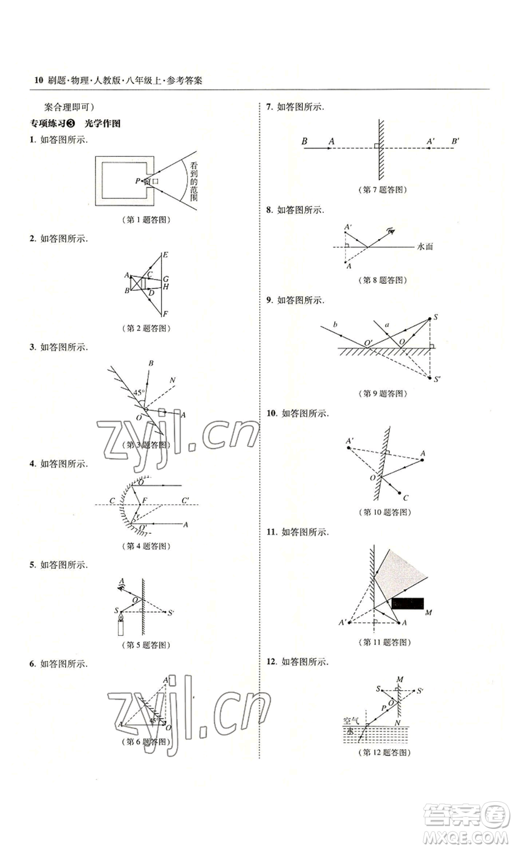 東北師范大學(xué)出版社2022北大綠卡刷題八年級(jí)上冊(cè)物理人教版參考答案