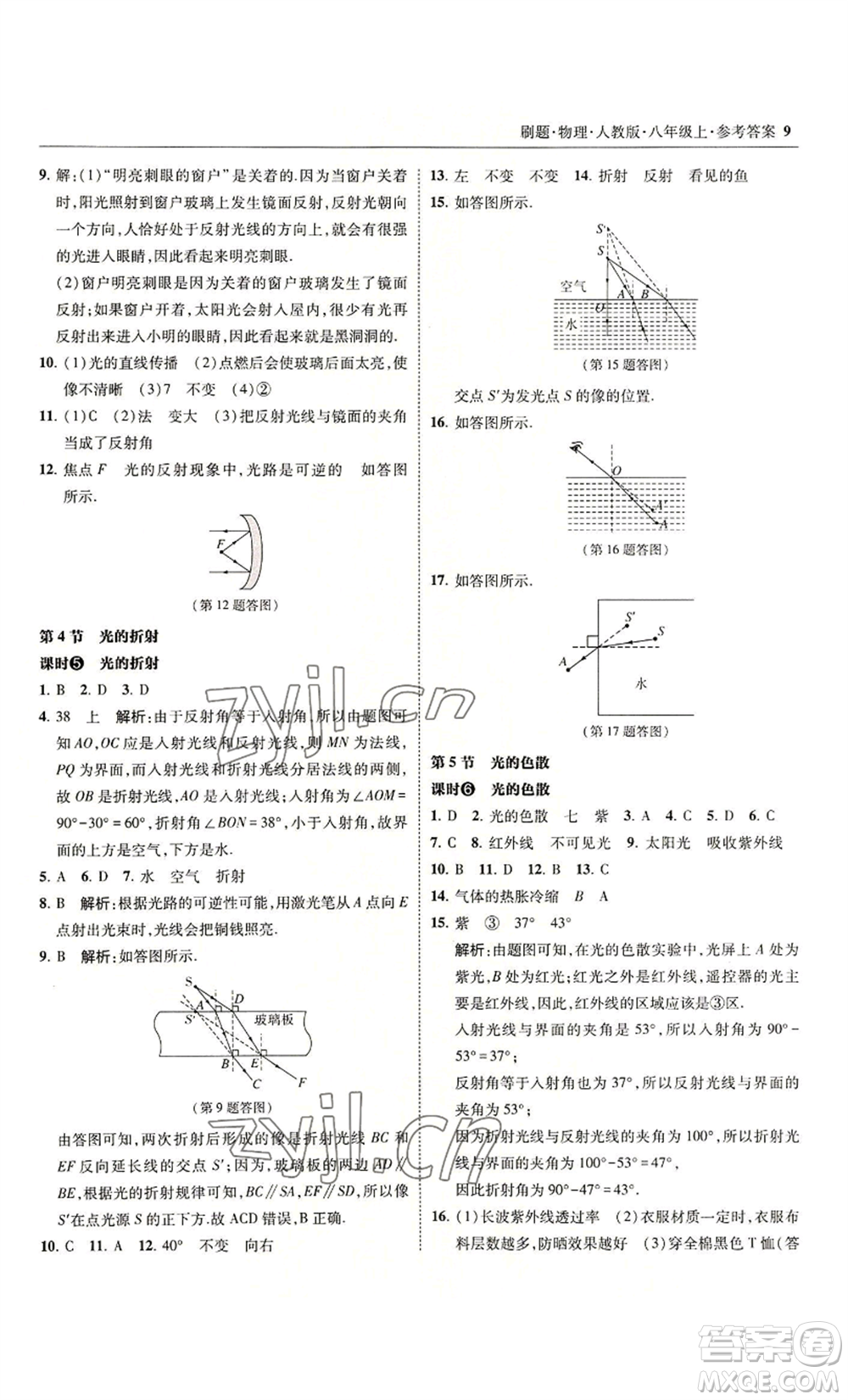 東北師范大學(xué)出版社2022北大綠卡刷題八年級(jí)上冊(cè)物理人教版參考答案