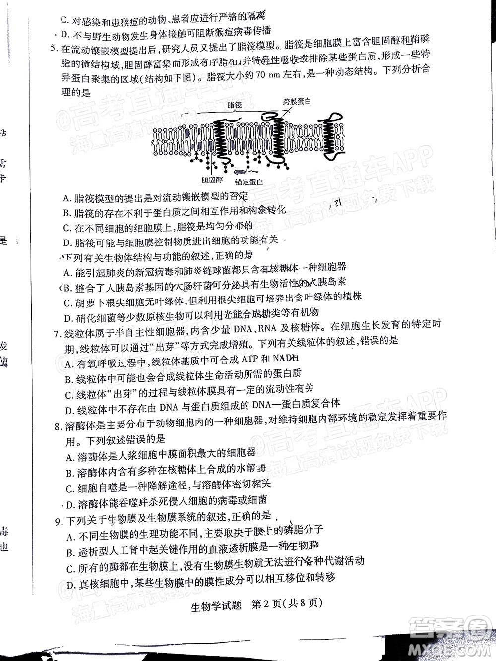 皖豫名校聯(lián)盟2023屆高中畢業(yè)班第一次考試生物學試題及答案