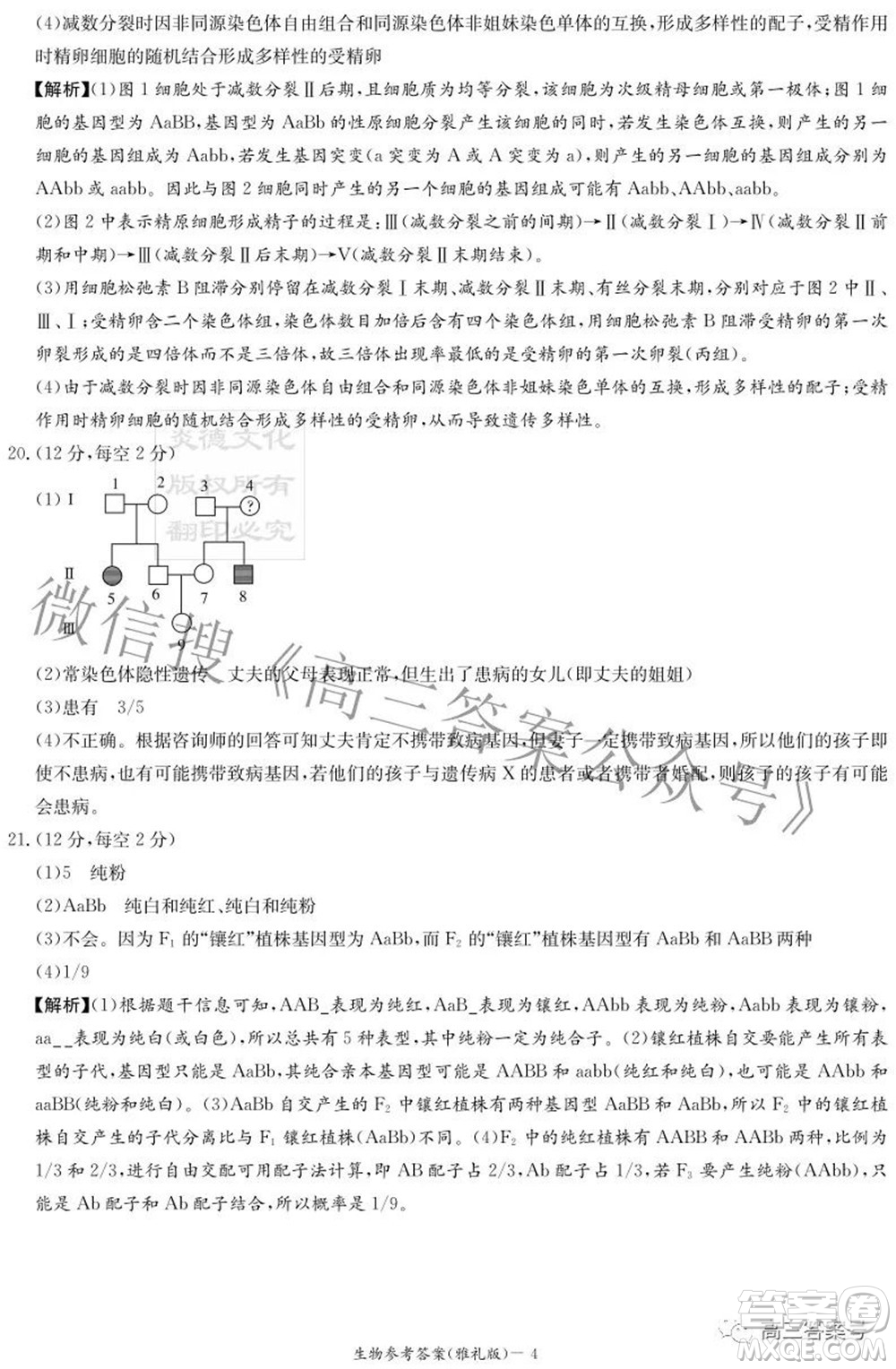 雅禮中學(xué)2023屆高三月考試卷二生物試題及答案