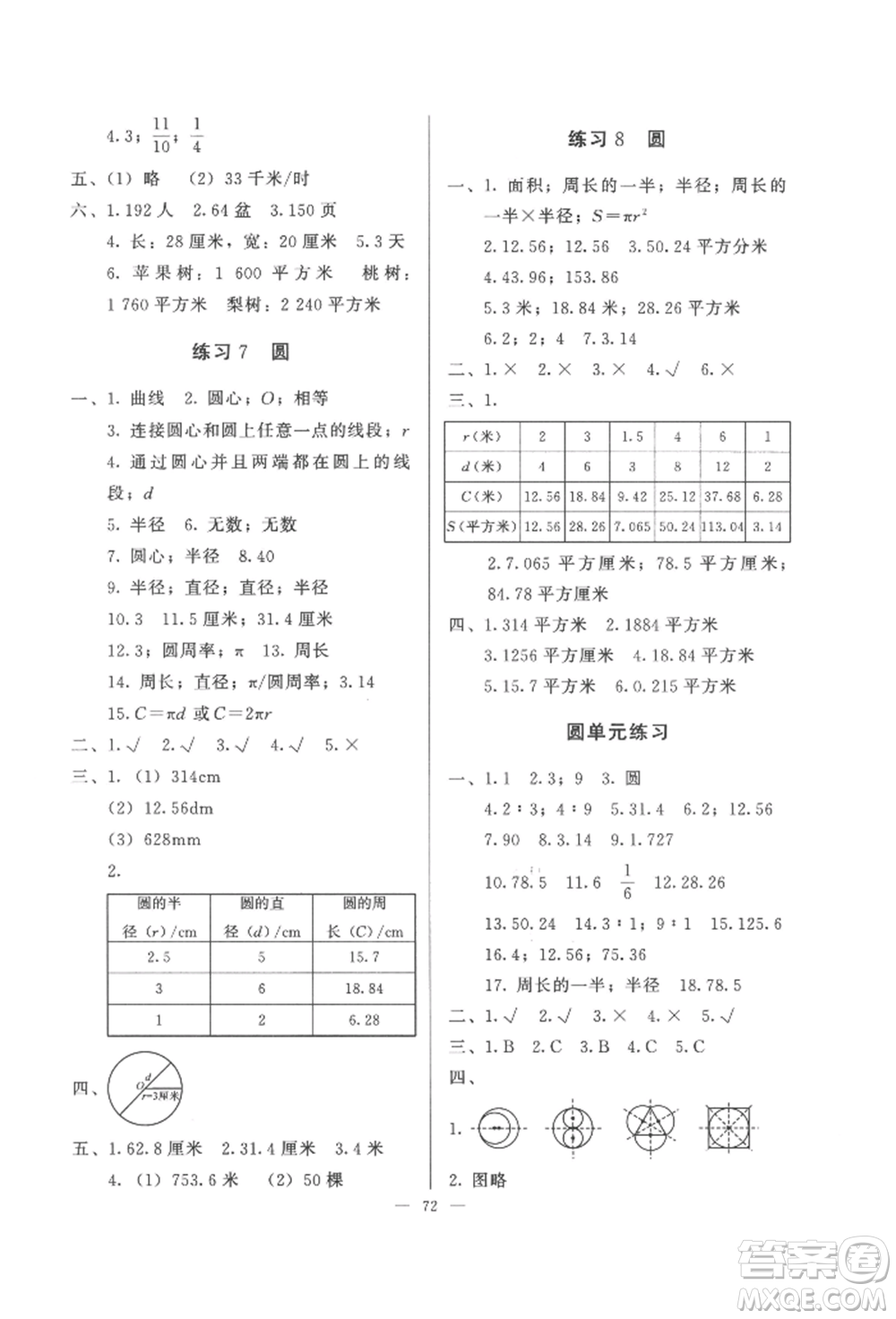 湖北教育出版社2022核心課堂六年級(jí)上冊(cè)數(shù)學(xué)人教版參考答案