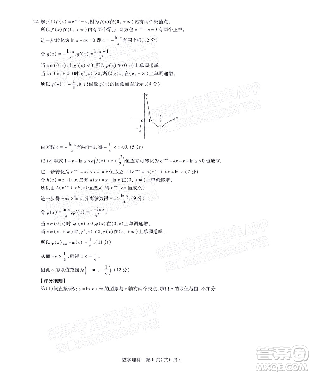 江西穩(wěn)派智慧上進2023屆高三10月統(tǒng)一調(diào)研測試理科數(shù)學(xué)試題及答案