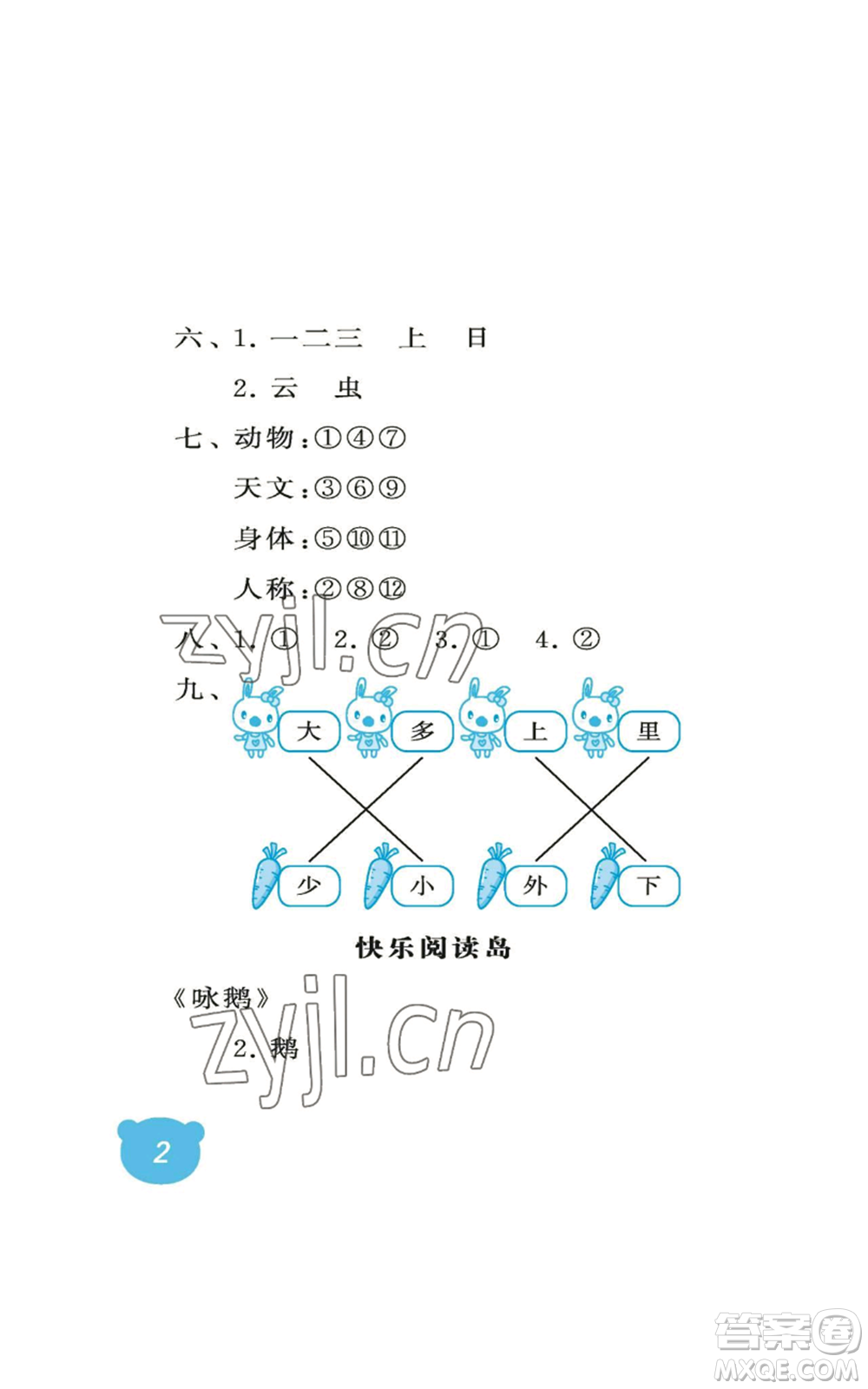 中國(guó)石油大學(xué)出版社2022行知天下一年級(jí)上冊(cè)語文人教版參考答案