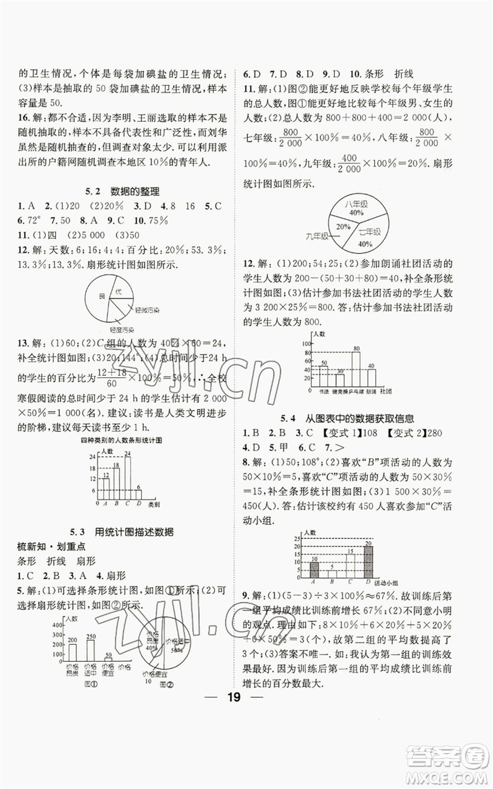 陽光出版社2022精英新課堂七年級上冊數(shù)學(xué)滬科版參考答案