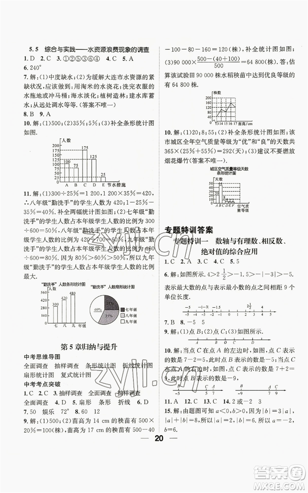 陽光出版社2022精英新課堂七年級上冊數(shù)學(xué)滬科版參考答案