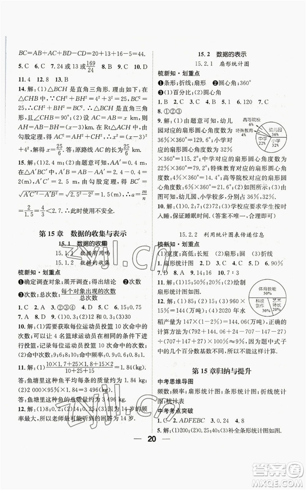 陽光出版社2022精英新課堂八年級上冊數(shù)學(xué)華師大版參考答案