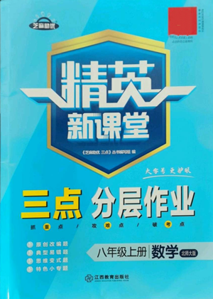 江西教育出版社2022精英新課堂三點分層作業(yè)八年級上冊數(shù)學(xué)北師大版參考答案