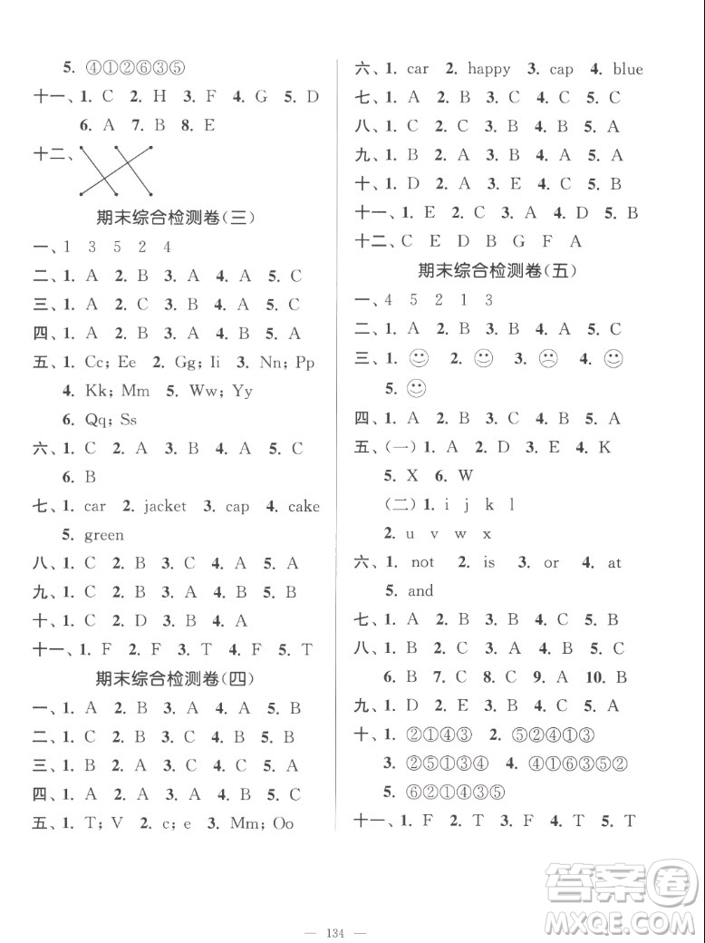 延邊大學(xué)出版社2022秋江蘇好卷三年級英語上冊譯林版答案