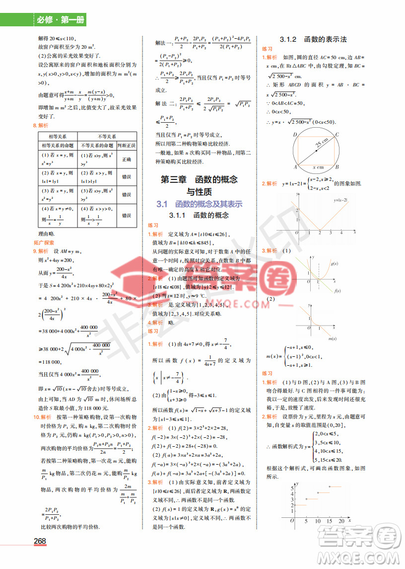 2022高中數(shù)學(xué)必修1課本習(xí)題人教版答案