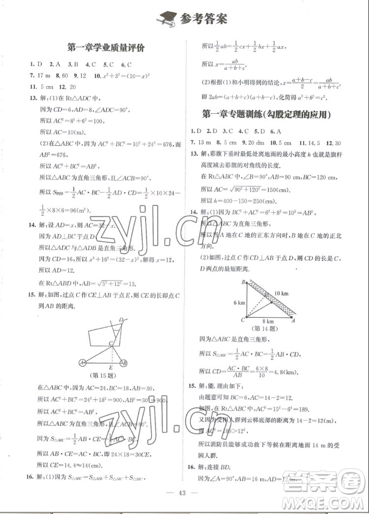 北京師范大學(xué)出版社2022秋課堂精練數(shù)學(xué)八年級(jí)上冊(cè)北師大版江西專(zhuān)版答案