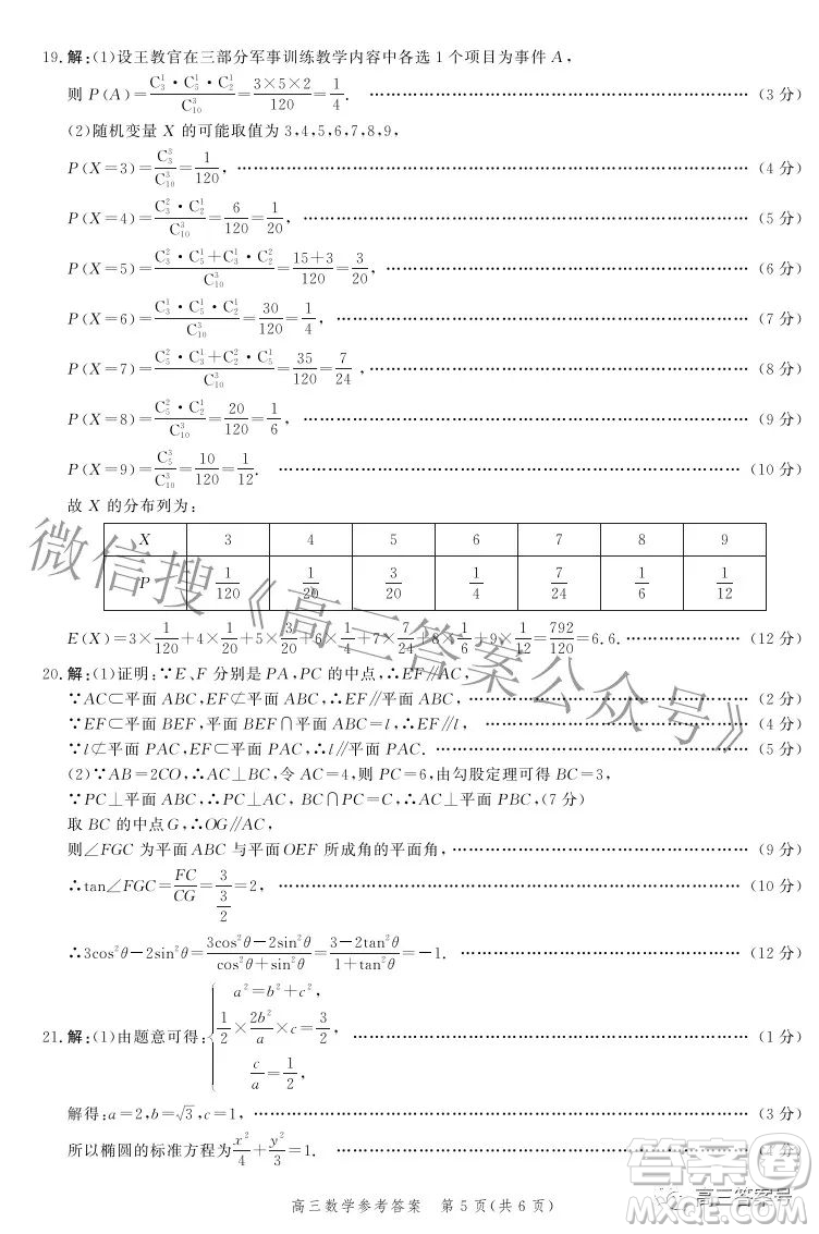 河北省2023屆高三年級大數(shù)據(jù)應用調(diào)研聯(lián)合測評數(shù)學試題及答案