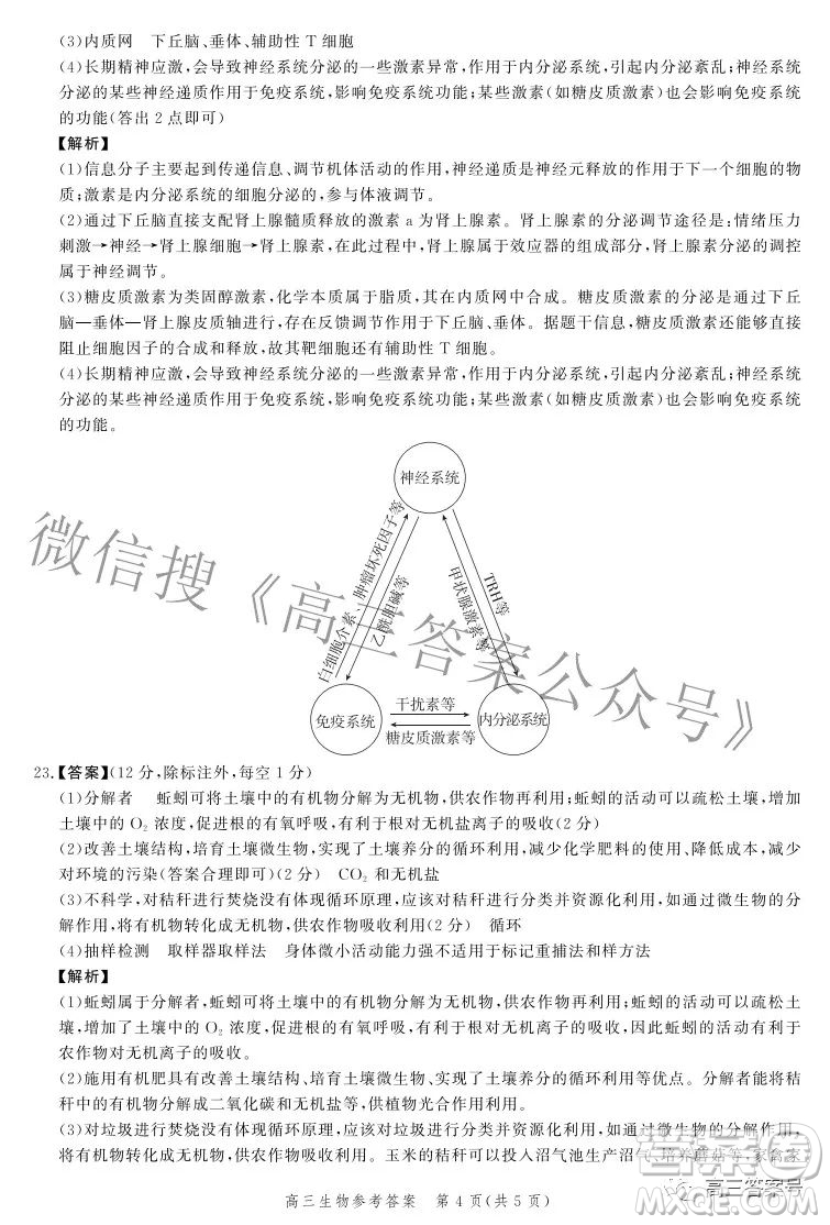 河北省2023屆高三年級大數(shù)據(jù)應(yīng)用調(diào)研聯(lián)合測評生物試題及答案