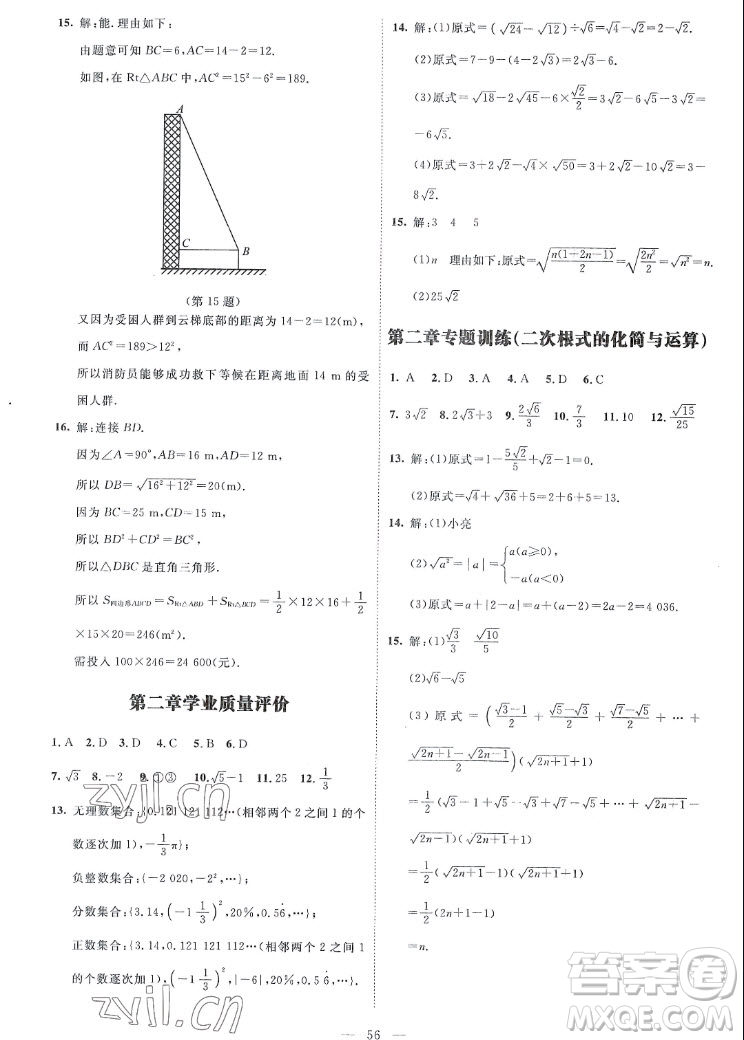 北京師范大學(xué)出版社2022秋課堂精練數(shù)學(xué)八年級(jí)上冊(cè)北師大版山西專版答案