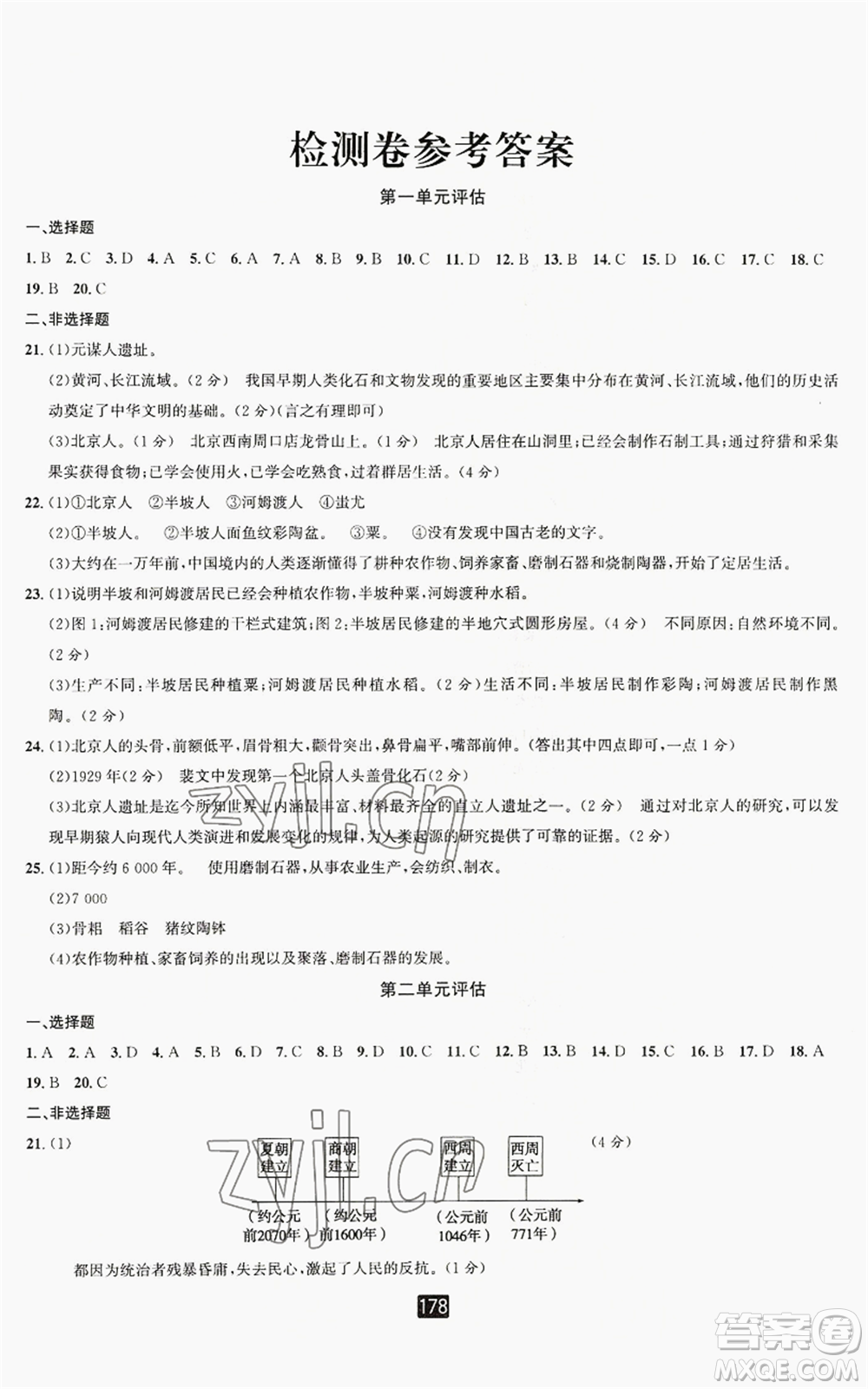 延邊人民出版社2022勵(lì)耘書業(yè)勵(lì)耘新同步七年級(jí)上冊中國歷史通用版參考答案