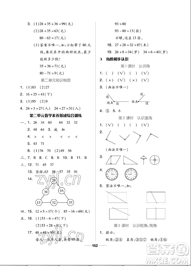 山東科學(xué)技術(shù)出版社2022秋新思維伴你學(xué)二年級上冊數(shù)學(xué)人教版答案