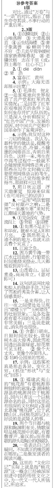 時(shí)代學(xué)習(xí)報(bào)語(yǔ)文周刊八年級(jí)2022-2023學(xué)年度9-12期參考答案