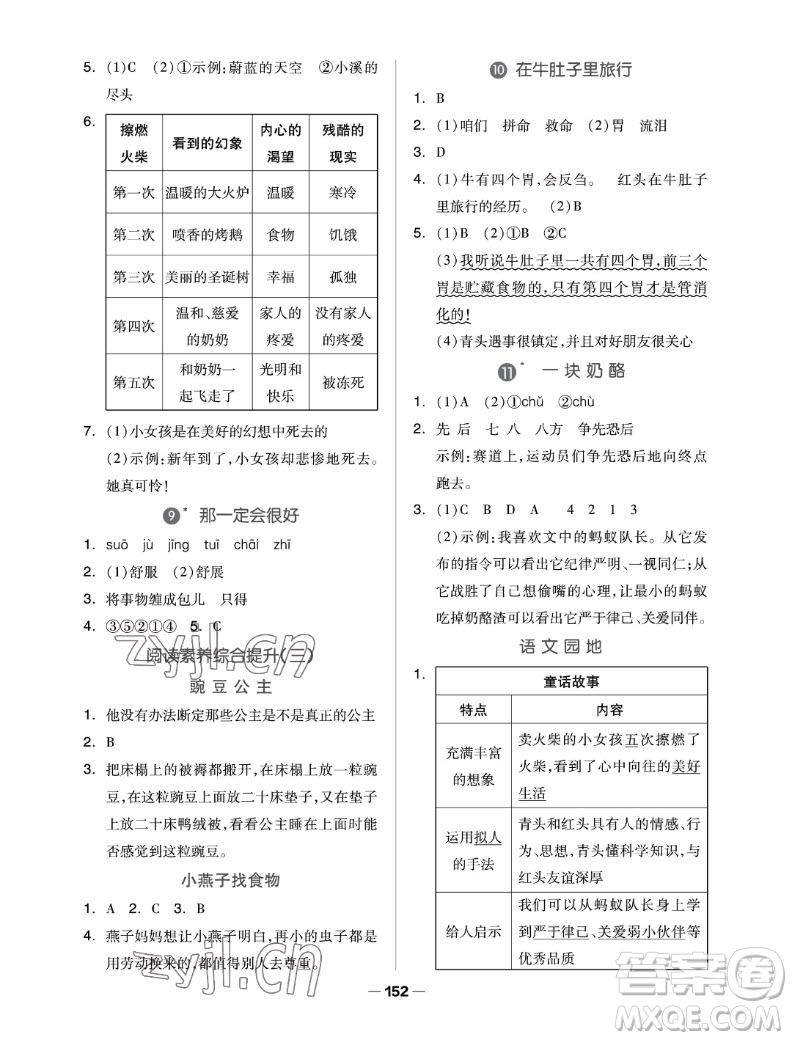 山東科學(xué)技術(shù)出版社2022秋新思維伴你學(xué)三年級上冊語文人教版答案