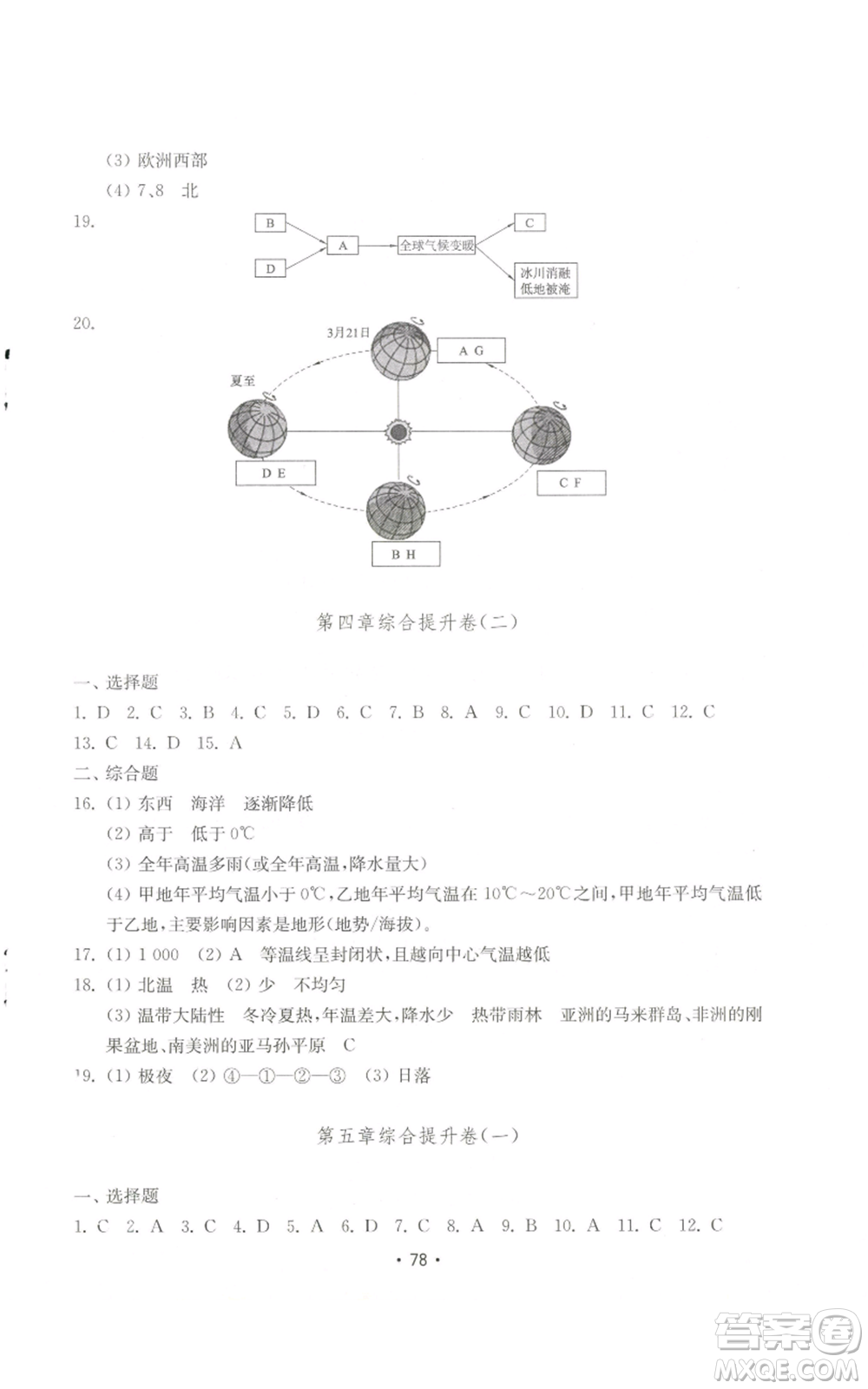 山東教育出版社2022初中基礎(chǔ)訓(xùn)練七年級(jí)上冊(cè)地理湘教版參考答案