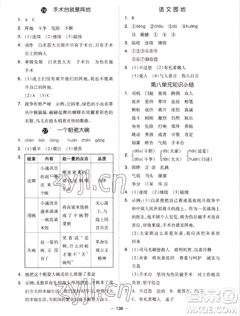 山東科學(xué)技術(shù)出版社2022秋新思維伴你學(xué)測(cè)試卷三年級(jí)上冊(cè)語(yǔ)文人教版答案