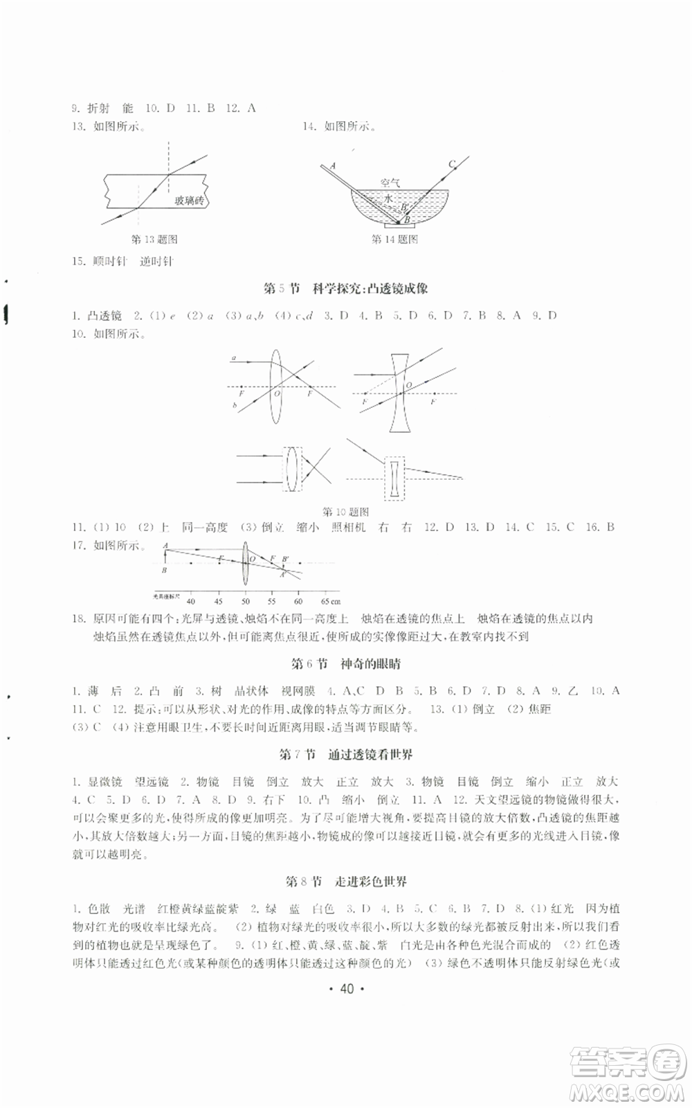 山東教育出版社2022初中基礎(chǔ)訓(xùn)練八年級上冊物理人教版參考答案