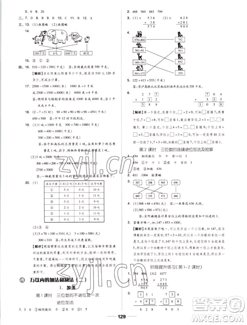 山東科學(xué)技術(shù)出版社2022秋新思維伴你學(xué)測試卷三年級上冊數(shù)學(xué)人教版答案