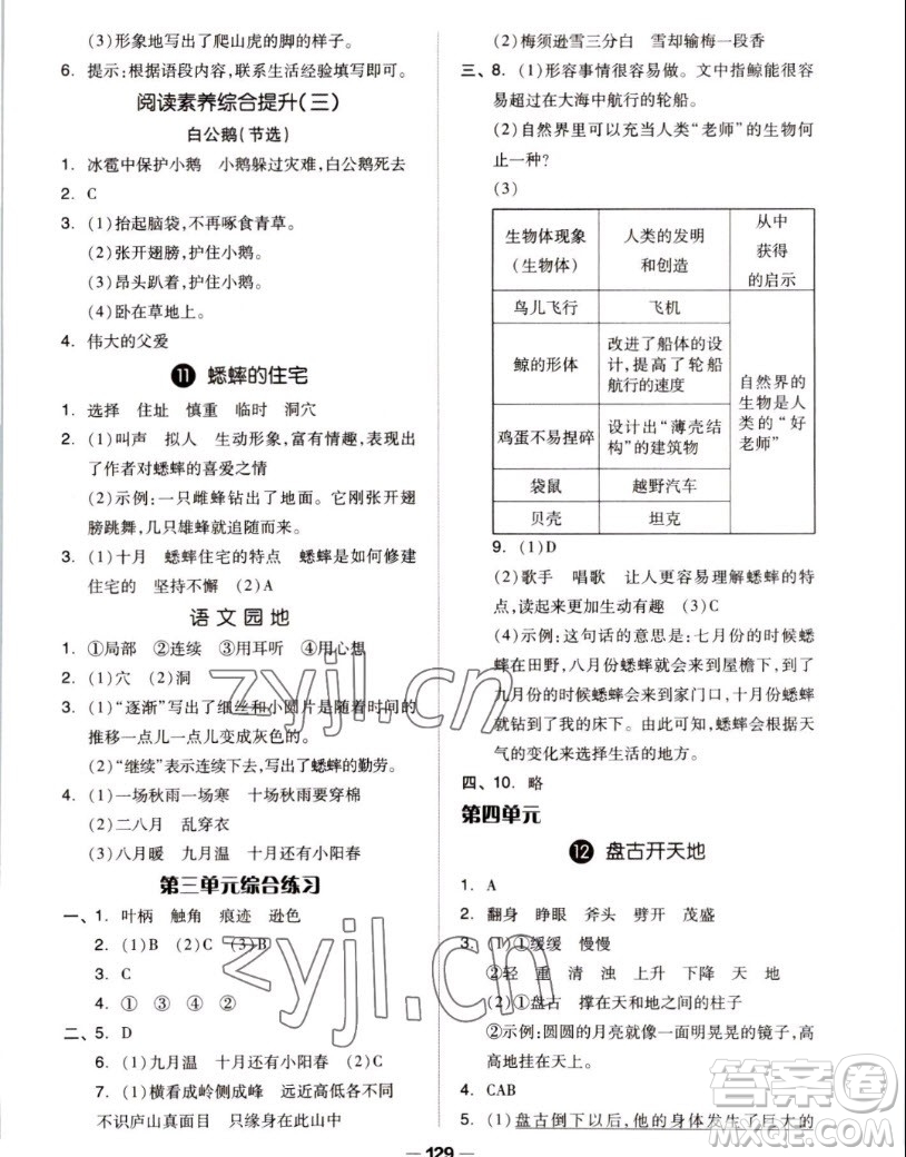 山東科學(xué)技術(shù)出版社2022秋新思維伴你學(xué)測(cè)試卷四年級(jí)上冊(cè)語(yǔ)文人教版答案