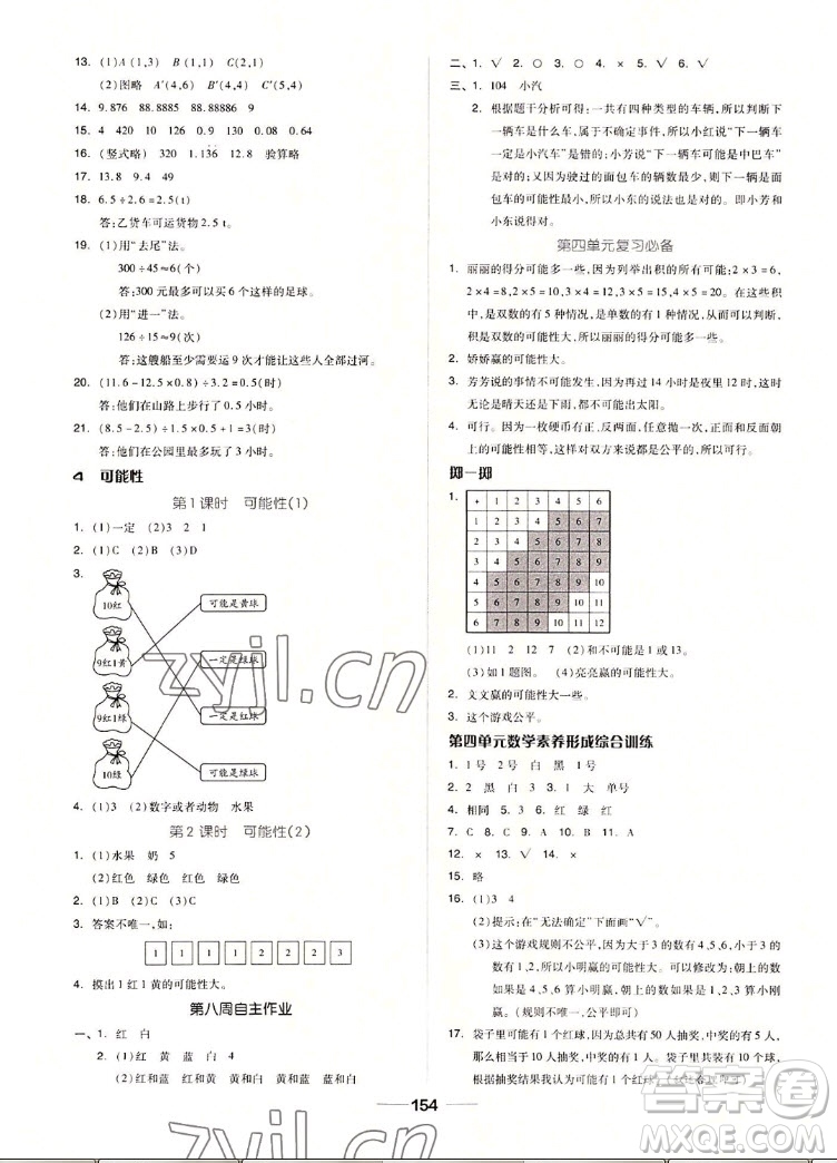 山東科學(xué)技術(shù)出版社2022秋新思維伴你學(xué)五年級(jí)上冊(cè)數(shù)學(xué)人教版答案