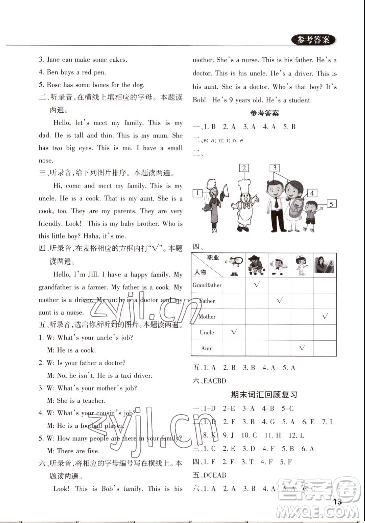 西安出版社2022秋狀元坊全程突破導(dǎo)練測(cè)英語四年級(jí)上人教版佛山專版答案