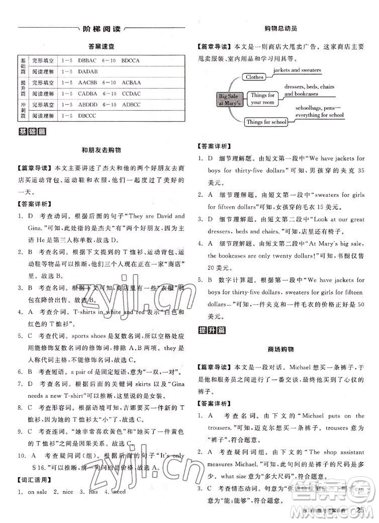 陽光出版社2022秋練就優(yōu)等生英語七年級上冊RJ人教版答案