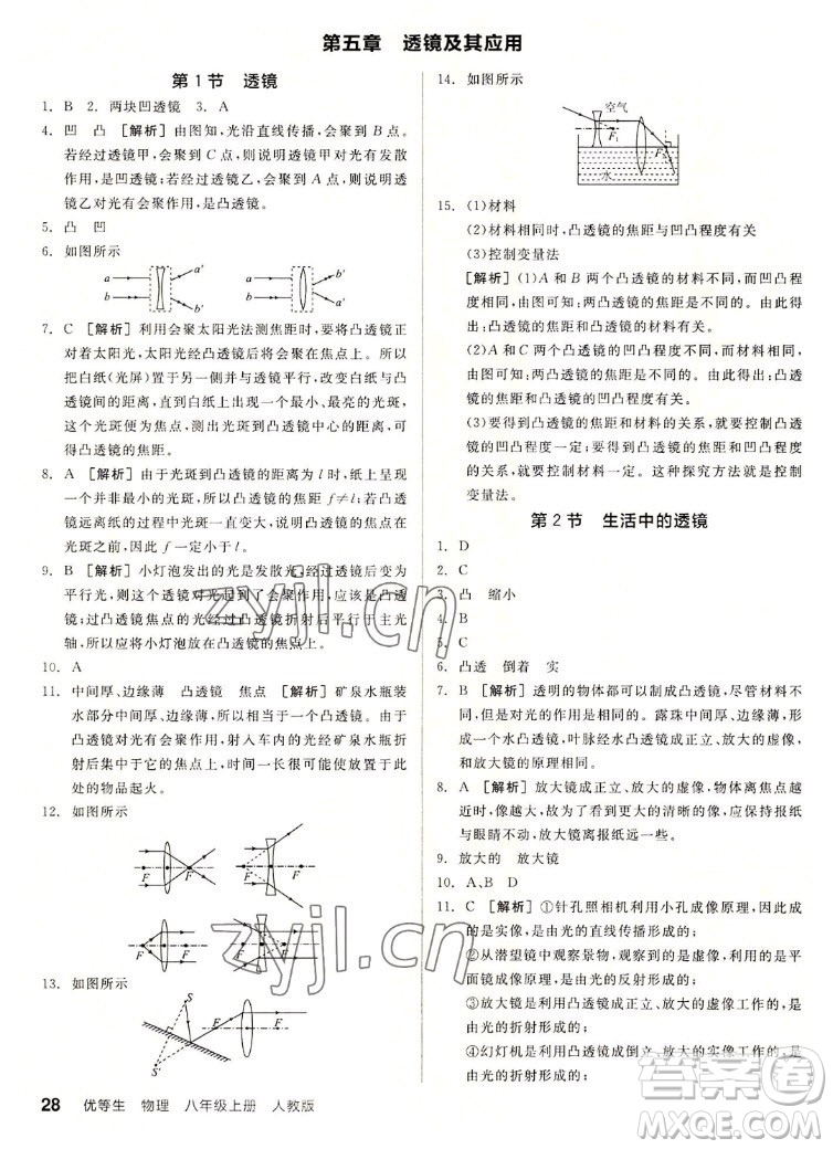 陽(yáng)光出版社2022秋練就優(yōu)等生同步作業(yè)數(shù)學(xué)八年級(jí)上冊(cè)RJ人教版答案