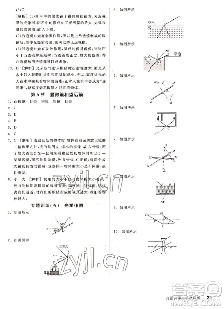 陽(yáng)光出版社2022秋練就優(yōu)等生同步作業(yè)數(shù)學(xué)八年級(jí)上冊(cè)RJ人教版答案