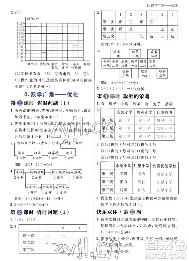 南方出版社2022秋季練出好成績(jī)四年級(jí)上冊(cè)數(shù)學(xué)人教版參考答案