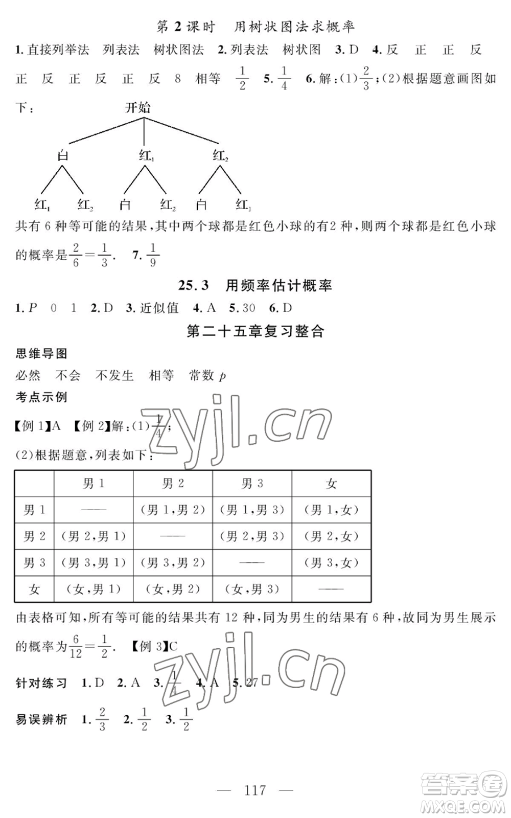 長江少年兒童出版社2022智慧課堂創(chuàng)新作業(yè)九年級上冊數(shù)學(xué)人教版參考答案