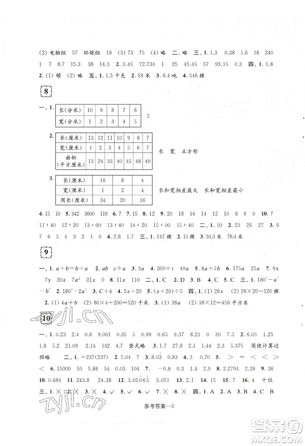 江蘇鳳凰少年兒童出版社2022學(xué)習(xí)樂園單元自主檢測五年級(jí)上冊(cè)數(shù)學(xué)人教版參考答案