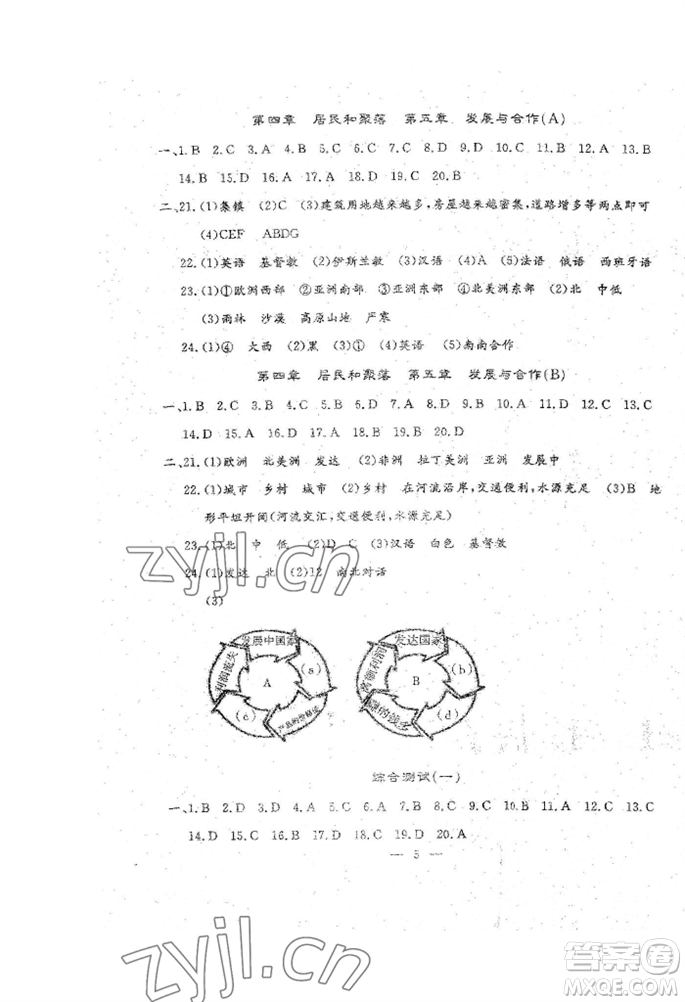 吉林教育出版社2022文曲星跟蹤測試卷七年級上冊地理人教版參考答案