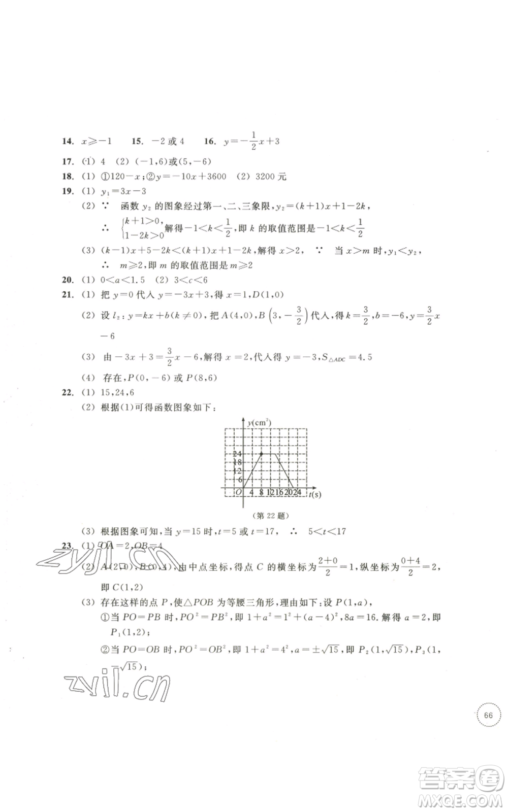 浙江教育出版社2022單元學(xué)習(xí)指導(dǎo)與練習(xí)八年級上冊數(shù)學(xué)人教版參考答案