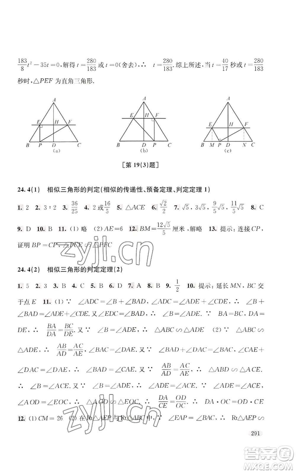 上?？茖W(xué)技術(shù)出版社2022新思路輔導(dǎo)與訓(xùn)練九年級(jí)數(shù)學(xué)通用版參考答案