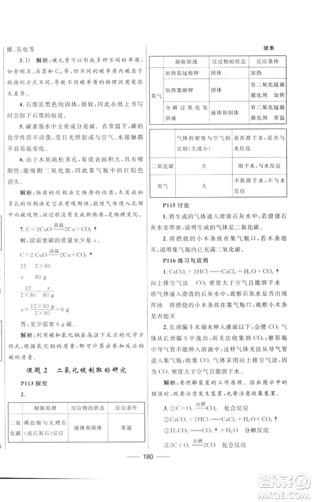 河北少年兒童出版社2022奪冠百分百初中精講精練九年級上冊化學(xué)人教版參考答案