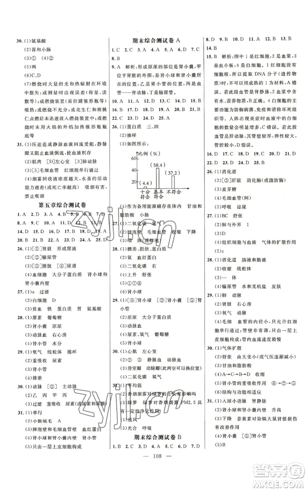 延邊大學(xué)出版社2022細解巧練七年級上冊生物魯科版參考答案