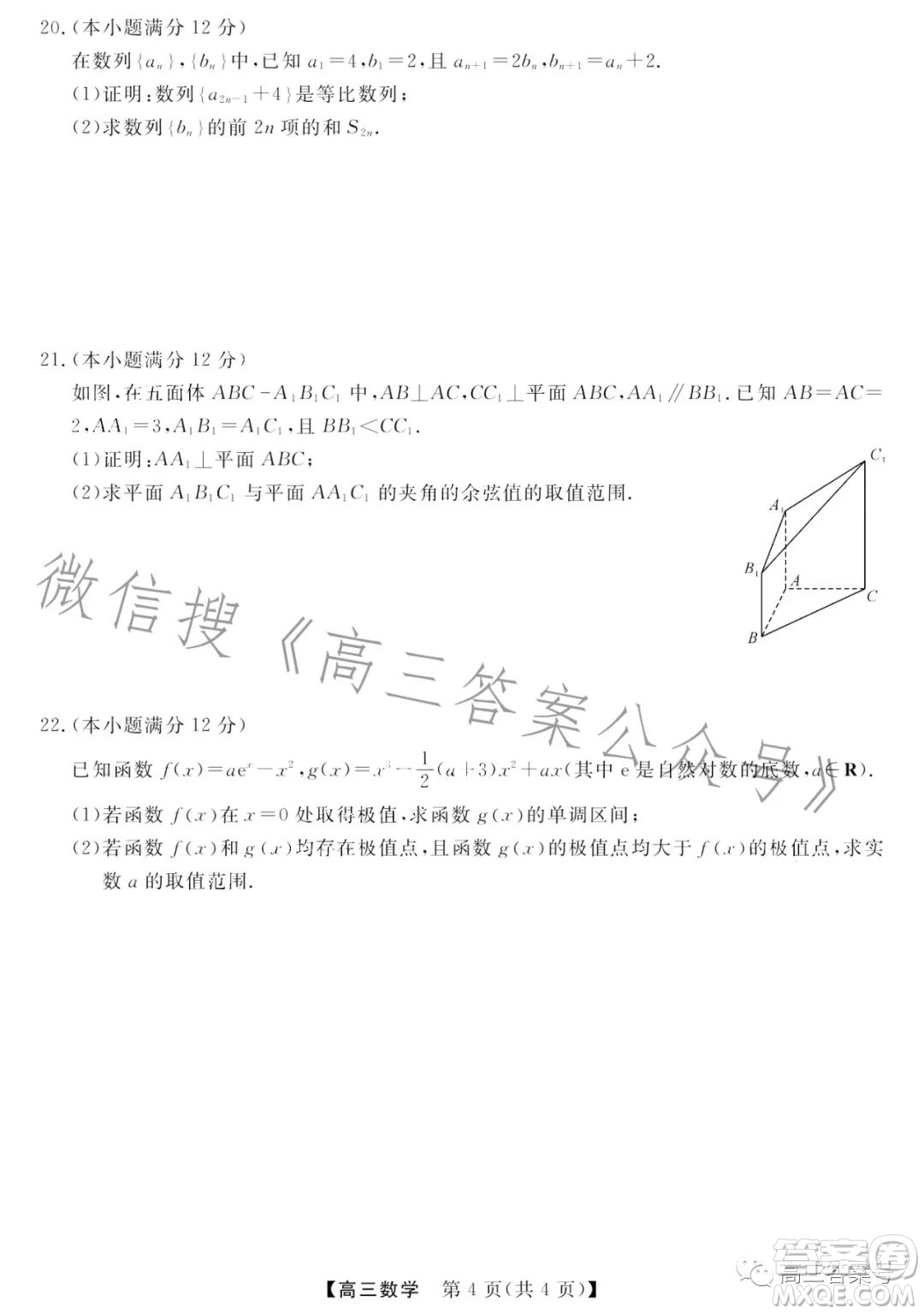 2022-2023學(xué)年金科大聯(lián)考高三11月質(zhì)量檢測數(shù)學(xué)試卷答案