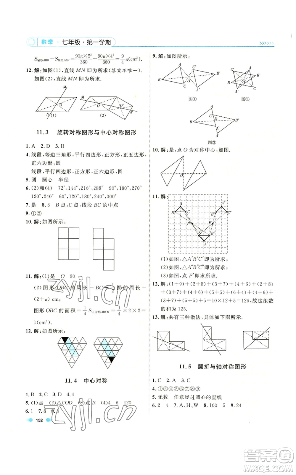 天津人民出版社2022上海作業(yè)七年級(jí)第一學(xué)期數(shù)學(xué)通用版參考答案