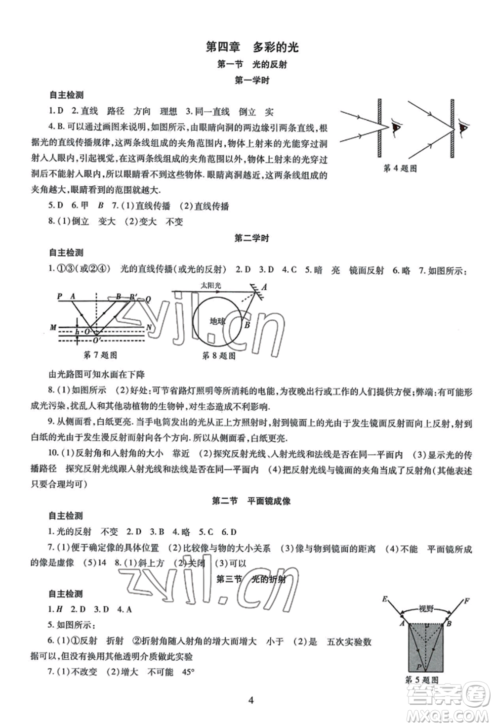 明天出版社2022智慧學(xué)習(xí)導(dǎo)學(xué)練八年級(jí)上冊(cè)物理人教版參考答案