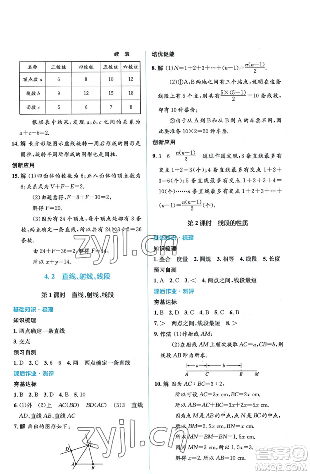 人民教育出版社2022人教金學(xué)典同步解析與測評(píng)學(xué)考練七年級(jí)上冊(cè)數(shù)學(xué)人教版參考答案