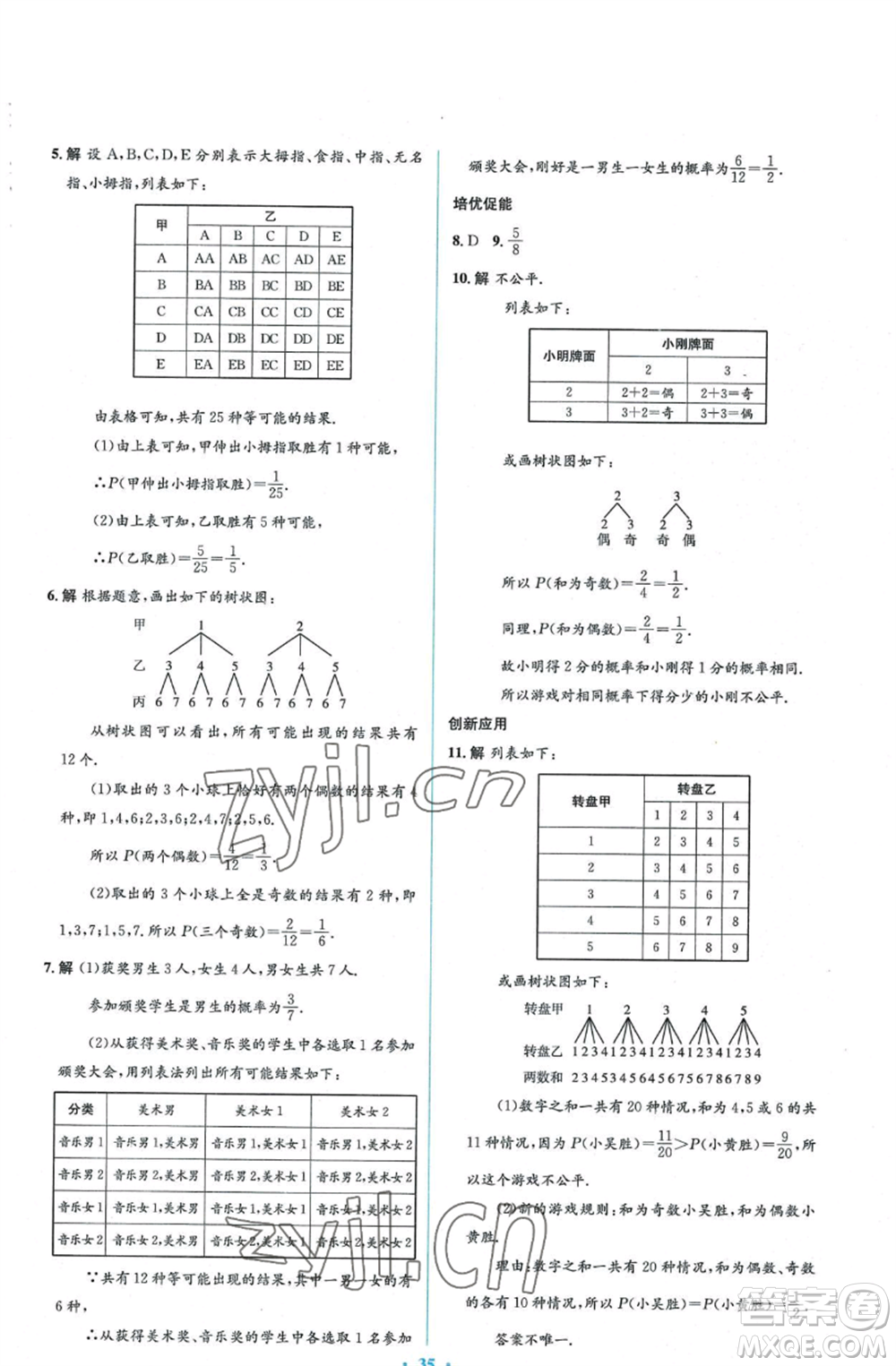 人民教育出版社2022人教金學(xué)典同步解析與測評(píng)學(xué)考練九年級(jí)上冊(cè)數(shù)學(xué)人教版參考答案