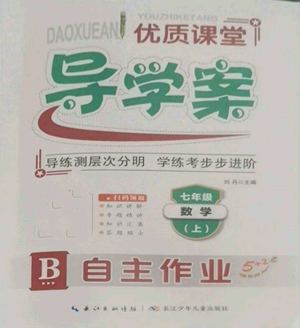 長江少年兒童出版社2022優(yōu)質(zhì)課堂導(dǎo)學(xué)案B自主作業(yè)七年級上冊數(shù)學(xué)人教版參考答案