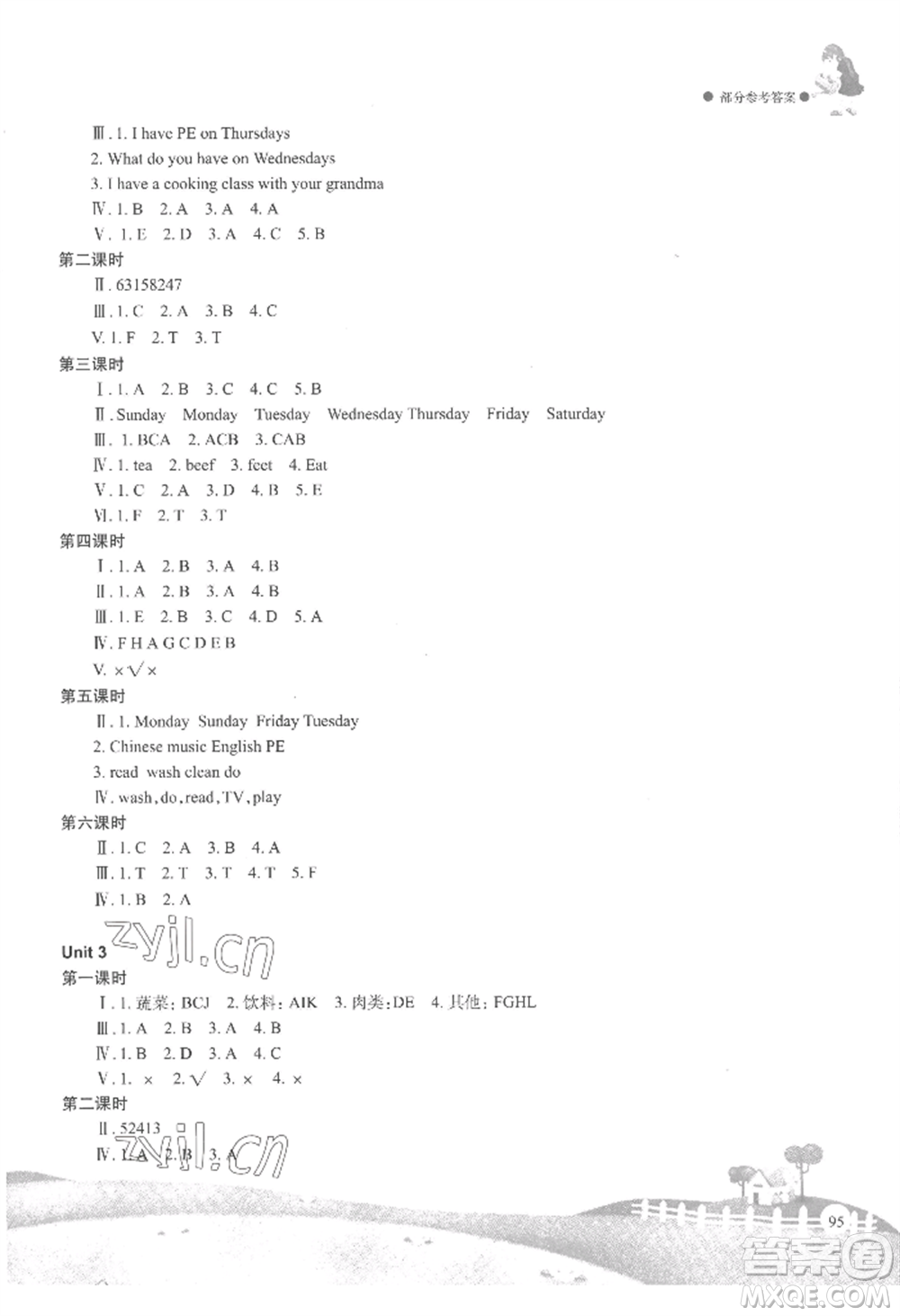 重慶出版社2022學(xué)習(xí)指要五年級(jí)上冊(cè)英語(yǔ)人教版參考答案