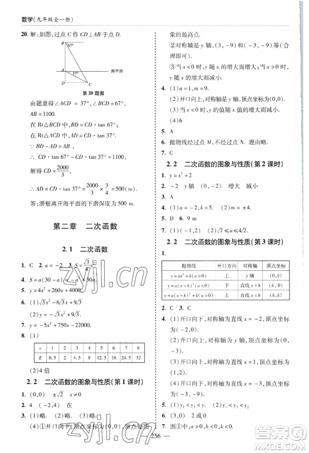 青島出版社2022新課堂學(xué)習(xí)與探究九年級(jí)數(shù)學(xué)人教版參考答案