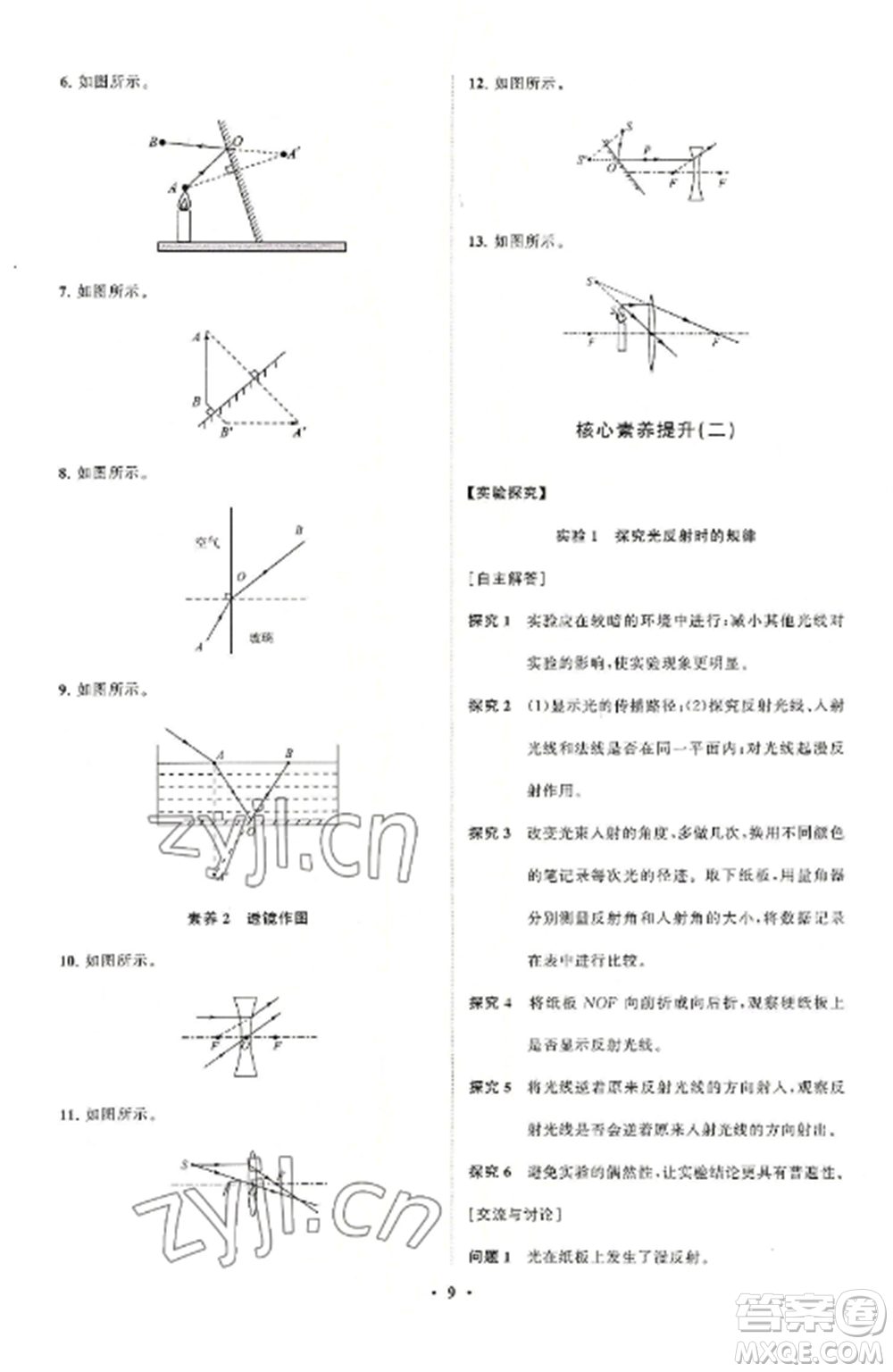 山東教育出版社2022初中同步練習(xí)冊(cè)分層卷八年級(jí)物理上冊(cè)人教版參考答案