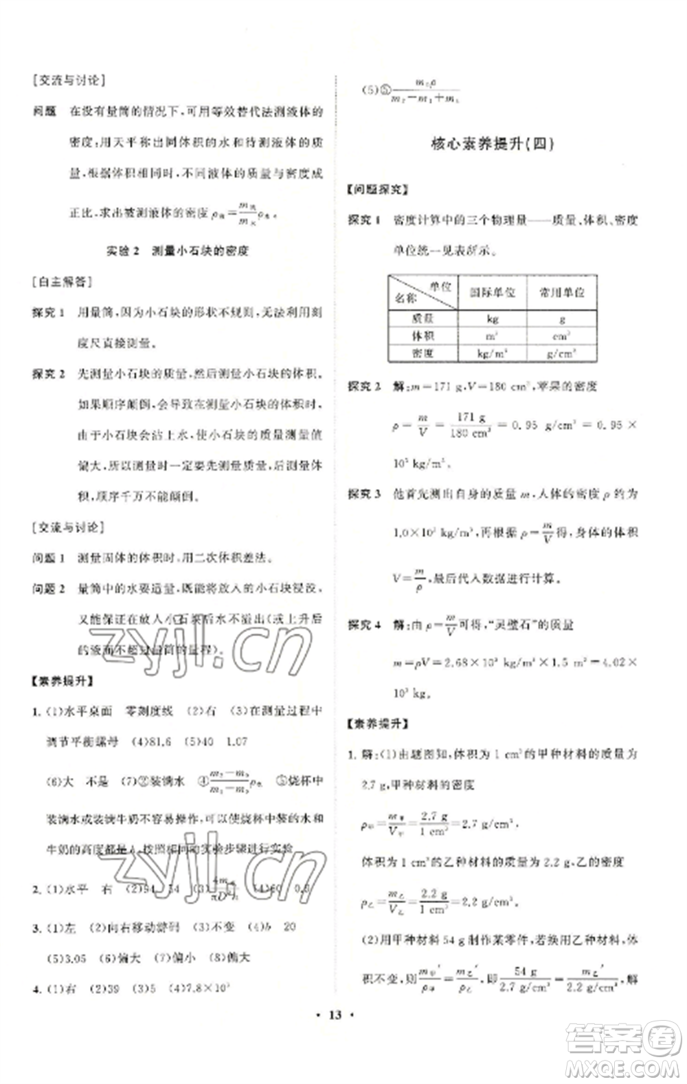 山東教育出版社2022初中同步練習(xí)冊(cè)分層卷八年級(jí)物理上冊(cè)人教版參考答案