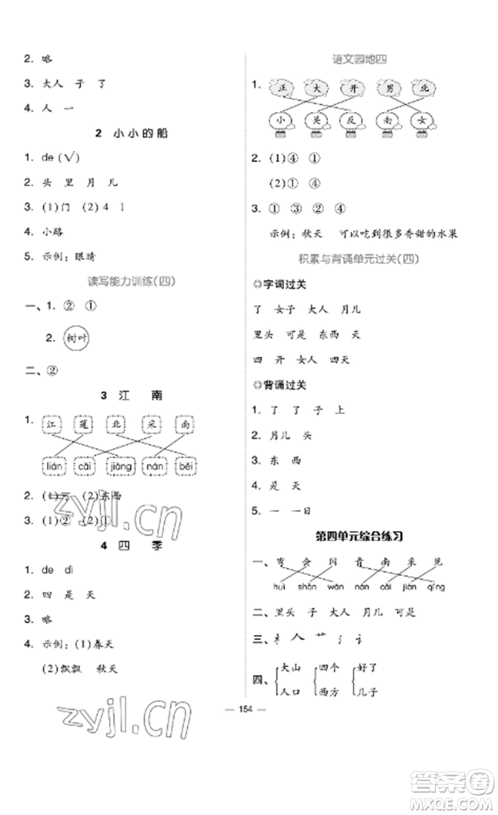 山東科學(xué)技術(shù)出版社2022新思維伴你學(xué)達(dá)標(biāo)測(cè)試卷一年級(jí)語(yǔ)文上冊(cè)人教版參考答案